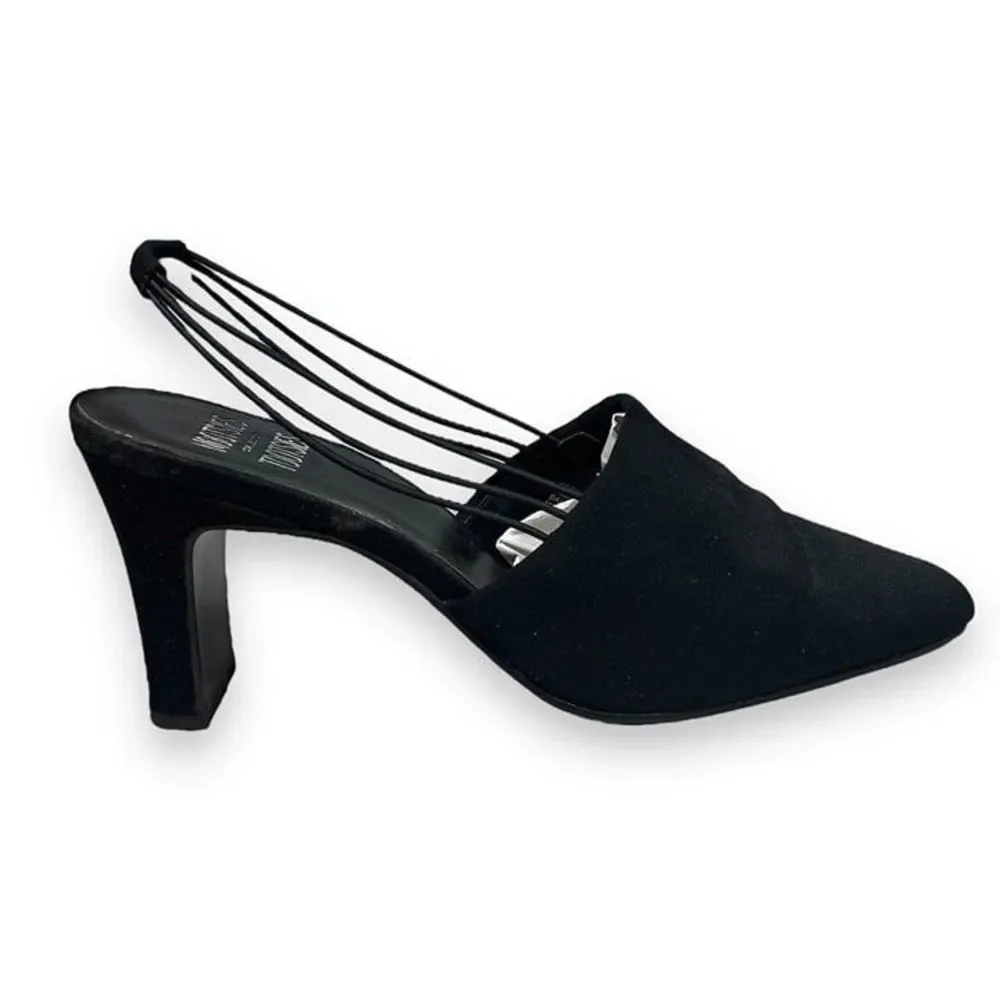 Mootsies‎ Tootsies Keena Sling Back Heels Womens 8.5 Black